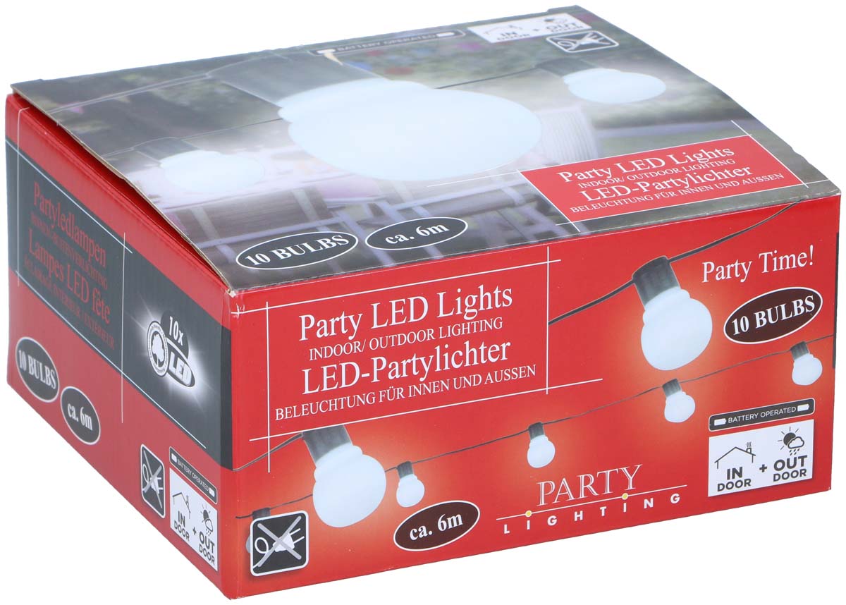 Groenovatie LED Feestverlichting Prikkabel - 10 Lampen - 6 Meter - Waterdicht IP44 - Op Batterijen