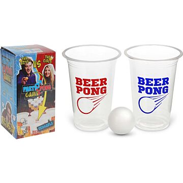 Jeu Beer Pong Party Game avec 12 Gobelets et 2 Balles (14 pcs)