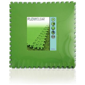 Bestway Flowclear Carreaux de Sol Vert 78 x 78 x 0,4 cm (9 pièces)
