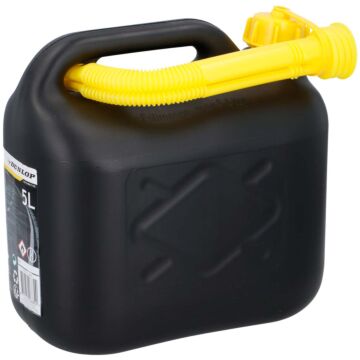 Jerry Can 5 litres avec bec verseur flexible et bouchon à vis - essence - noir