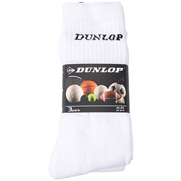 Dunlop Sportsokken maat 41-45 - 3 paar - wit