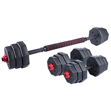 Umbro Halterset met Barbell en Dumbells - Gewichten 1,25 kg, 1,5 kg en 2 kg inbegrepen - zwart / rood