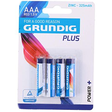 Grundig R3 Alkaline AAA 325 mAh - pack de piles - 4 pieces