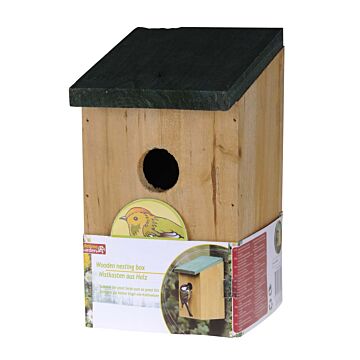 Maison d'oiseau en bois avec toit vert - Nichoir