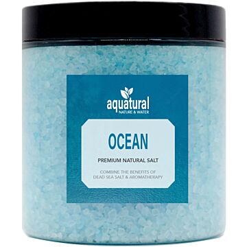 Aquatural Ocean Premium Natuurlijk Badzout. Dode Zeezout en Epsom zout mix in een 350 gram pot. Ideaal voor Aromatherapie en Meditatie.