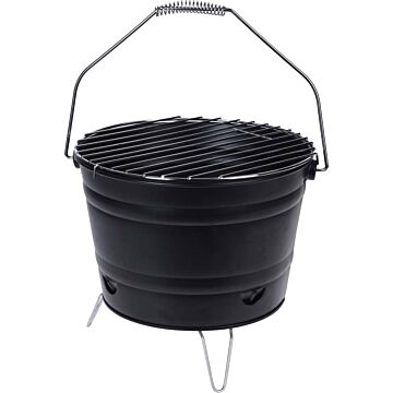BBQ Barbecue Emmer Tafelmodel met Grill - Ø 27 cm Houtskool - zwart
