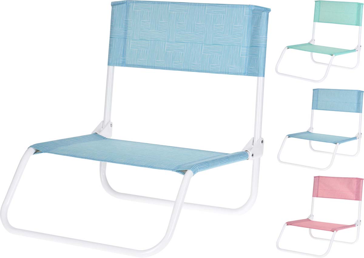 Vouwbare Strandstoel met grafisch motief - 3 kleuren
