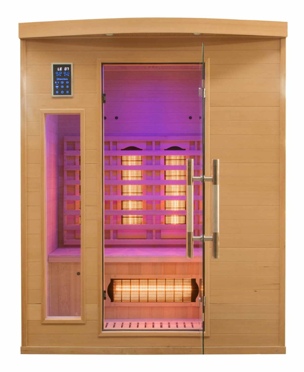 France Sauna Apollon Quartz - Infraroodsauna - Digitaal bedieningspaneel - Canadees Sparrenhout - 7 kleuren
