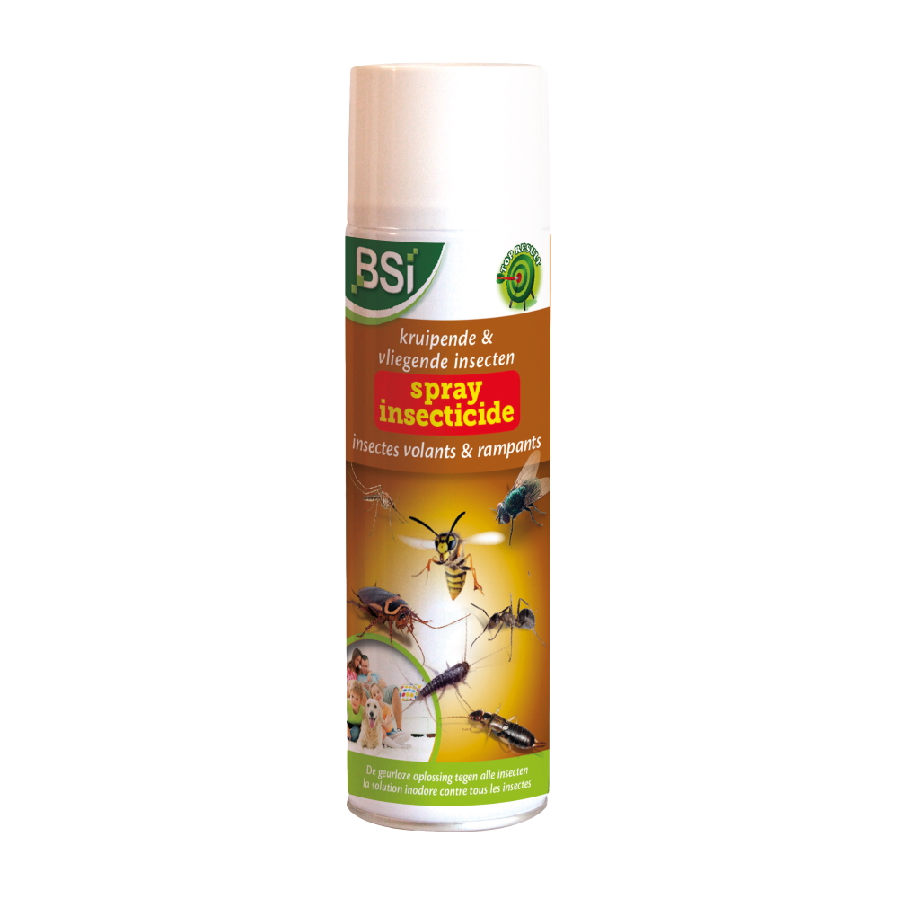 BSI - Insecticide Spray tegen vliegende en kruipende insecten - Gebruiksbare en geurloze spuitbus - 500 ml