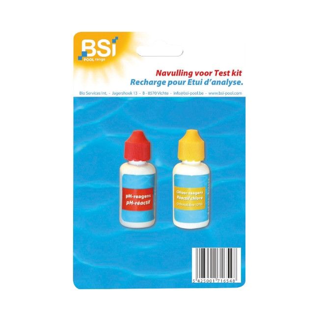 BSi navulling testkit pH + Cl wit/rood/geel 2-delig