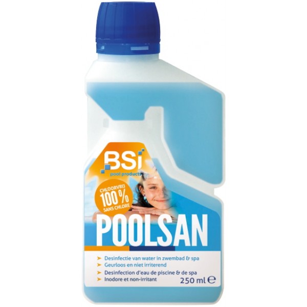 BSI - PoolSan CS - Zwembad - Spa - Behandeling van zwembaden en spa's zonder chloor - Geurloos en niet-irriterend voor huid en ogen - 250 ml